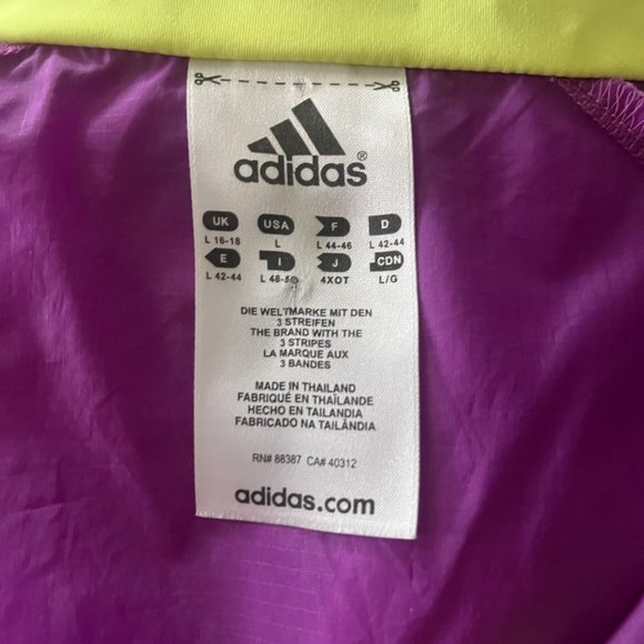 Adidas Women's Climaspeed Purple Full Zip Lightweight Running Windbreaker Size L - Picture 11 of 11